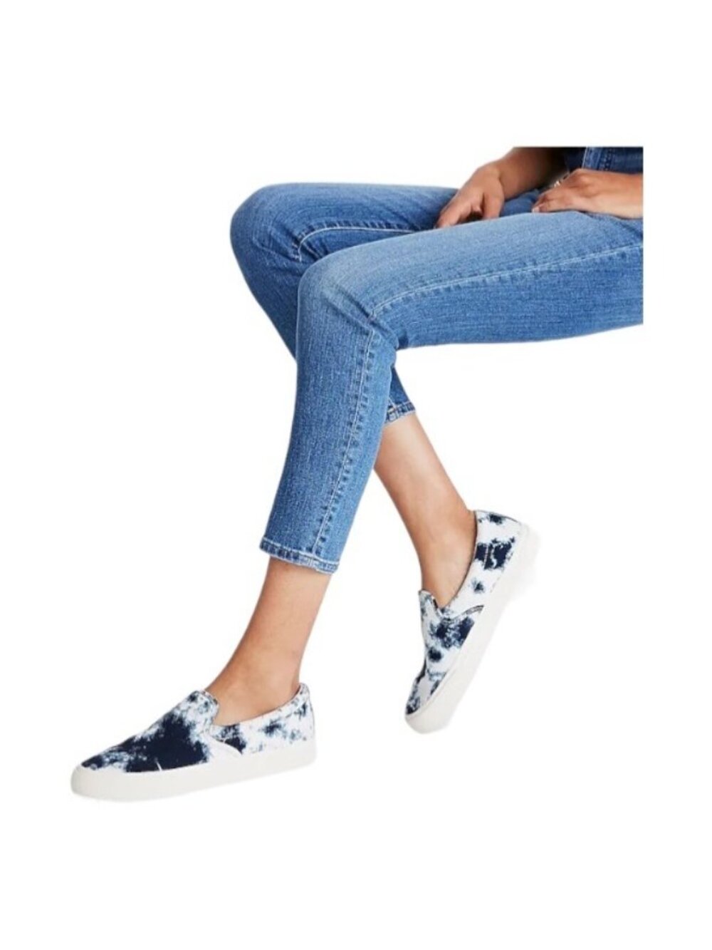 Madewell Sidewalk Slip-On Sneakers Blue Size 8 NEW Coastal Beach Summer Vacation